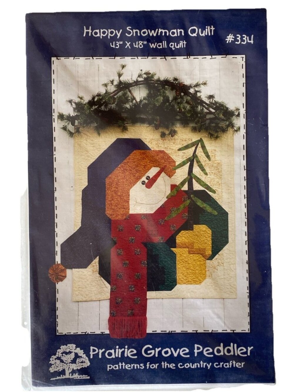 Happy Snowman Wall Quilt Pattern - Prairie Grove Peddler No. 334 Preowned Uncut